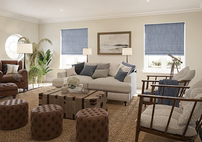 Willow Field, Indigo - Motorised Roman Blind - Image 6